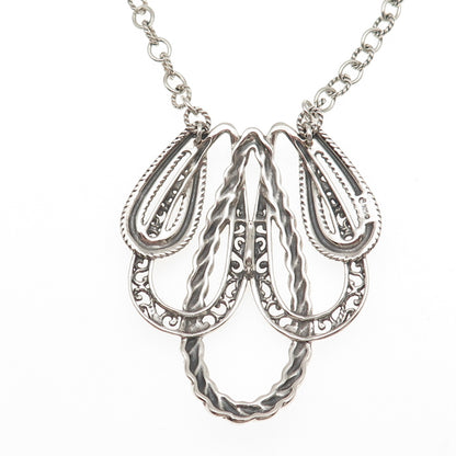 Carolyn Pollack 925 Sterling Silver Vintage Seashell Cable Chain Necklace 16"