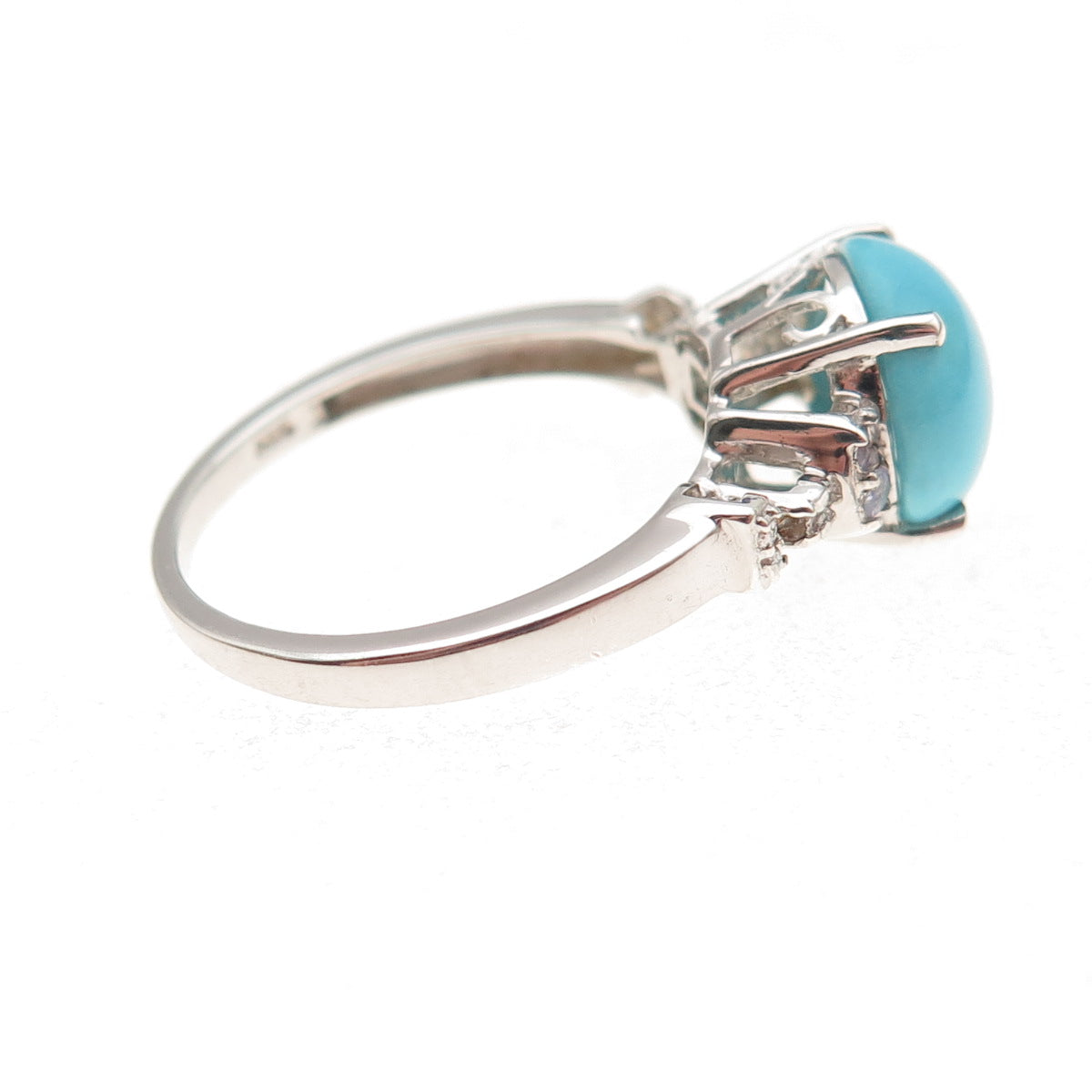 Chuck Clemency 925 Sterling Silver Real Turquoise & Tanzanite Ring Size 8