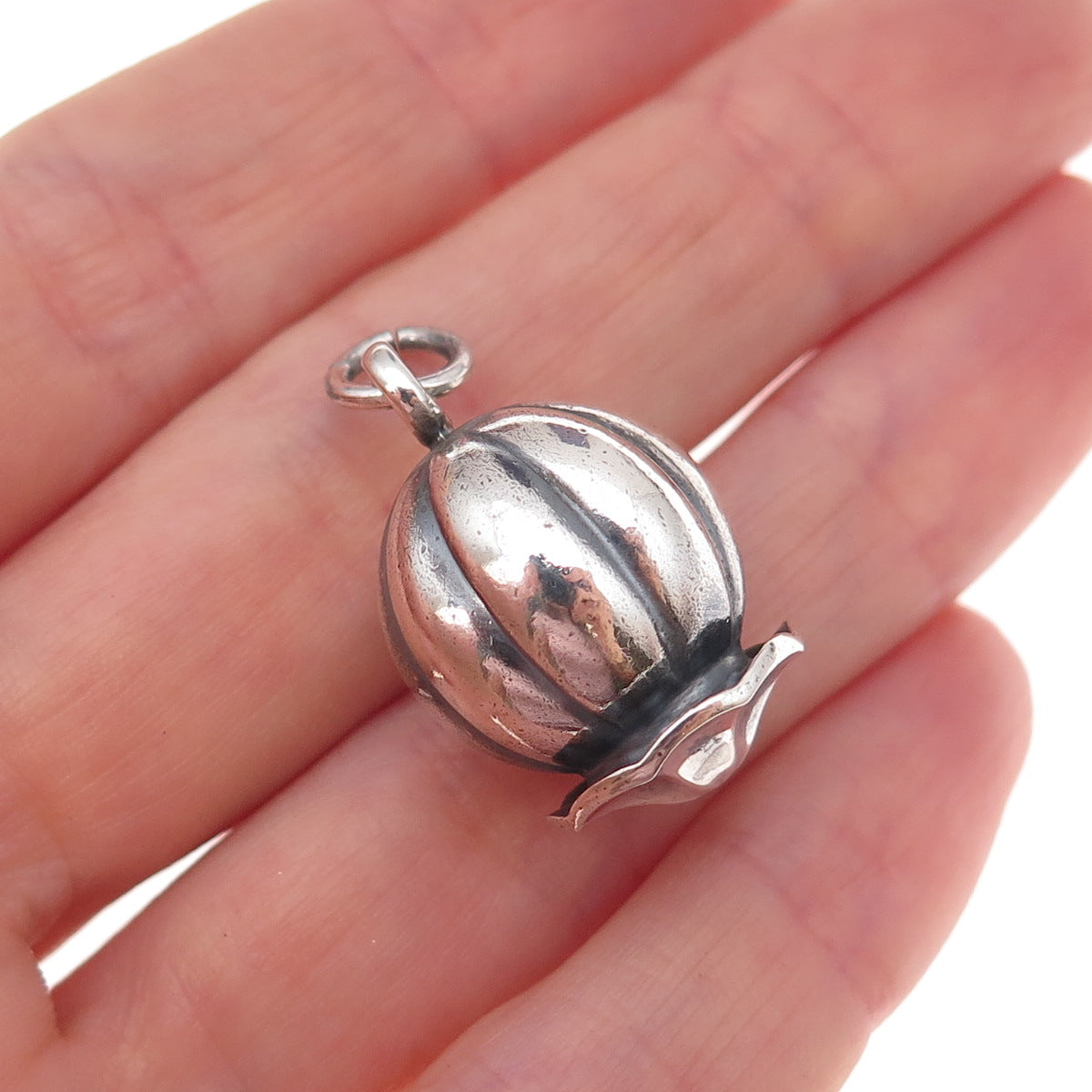 Georg Jensen 925 Sterling Silver Vintage Denmark Air Balloon 3D Charm Pendant