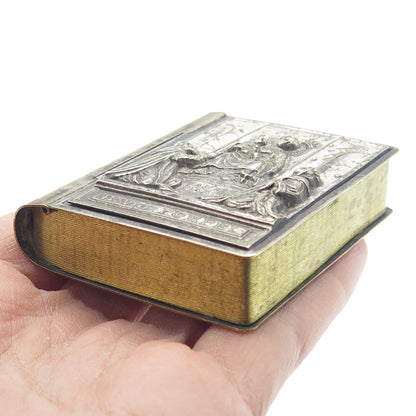 Antique Victorian 2-Tone Ave Maria B.V. Di Pompei Rosary Book Box