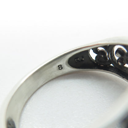 RJ GRAZIANO 925 Sterling Silver Vintage Mother-of-Pearl Swirl Ring Size 8.25
