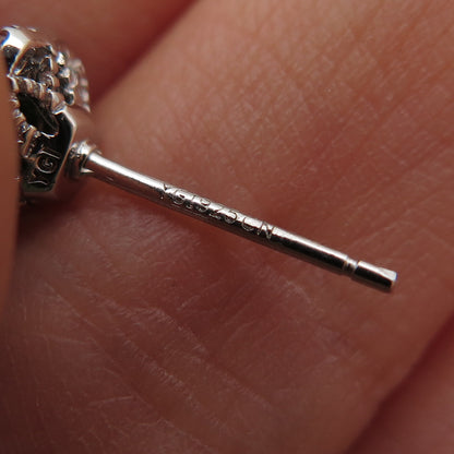 925 Sterling Silver Cushion-Cut Green & Round-Cut White C Z Stud Earrings