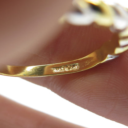 SMK 925 Sterling Silver 2-Tone Twisted Ring Size 7