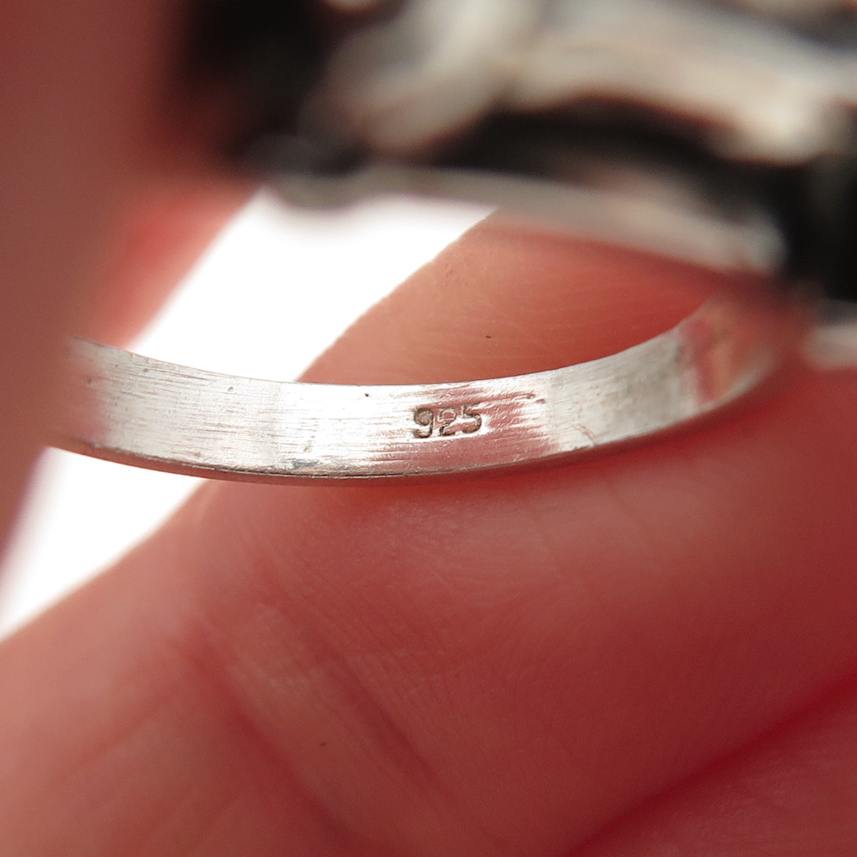 925 Sterling Silver Vintage Basset Hound Dog Oxidized Ring Size 7.5