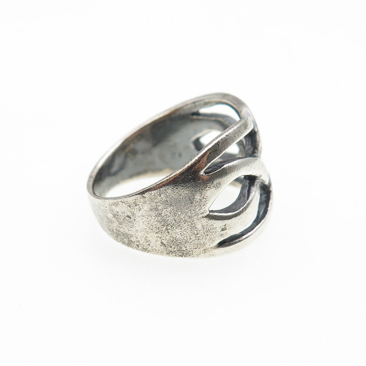 925 Sterling Silver Vintage Celtic Woven Oxidized Ring Size 9