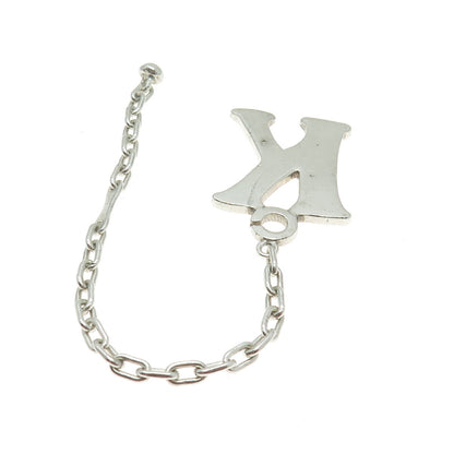 925 Sterling Silver Vintage Letter "K" Initial Key Fob Chain