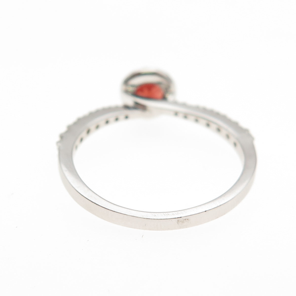 925 Sterling Silver BMD Real Round-Cut Red Garnet & White Topaz Ring Size 6.75