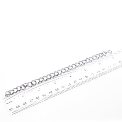 925 Sterling Silver Vintage Double Curb Link Bracelet 7"