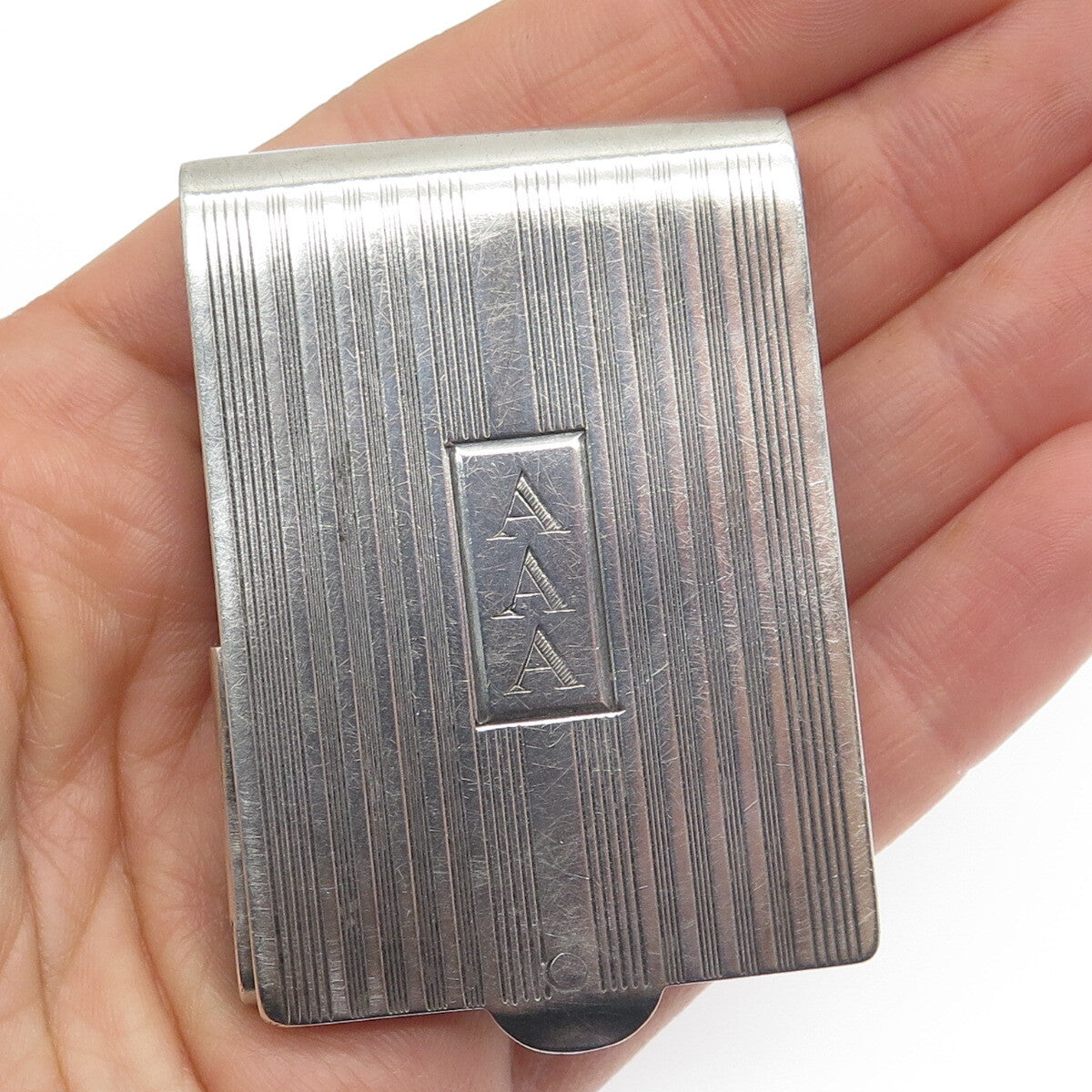 NAPIER 925 Sterling Silver Antique Engraved Vesta Match Case Holder PAT. 2285836