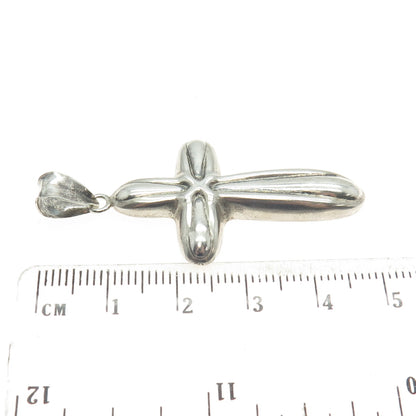 925 Sterling Silver Vintage Modernist Cross Pendant