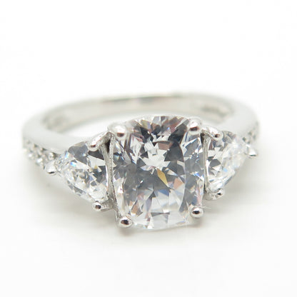 925 Sterling Silver C Z Engagement Ring Size 8.25