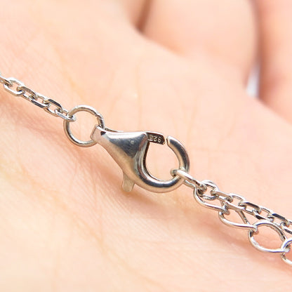 925 Sterling Silver C Z Rolo Chain Necklace 17"