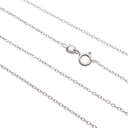 925 Sterling Silver Lab-Created Fire Sapphire & Real White Topaz Necklace 22"