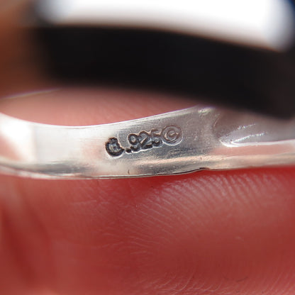 CAROLYN POLLACK Sterling 2-Tone Vintage Turquoise & Jasper Inlay Ring Size 6.25