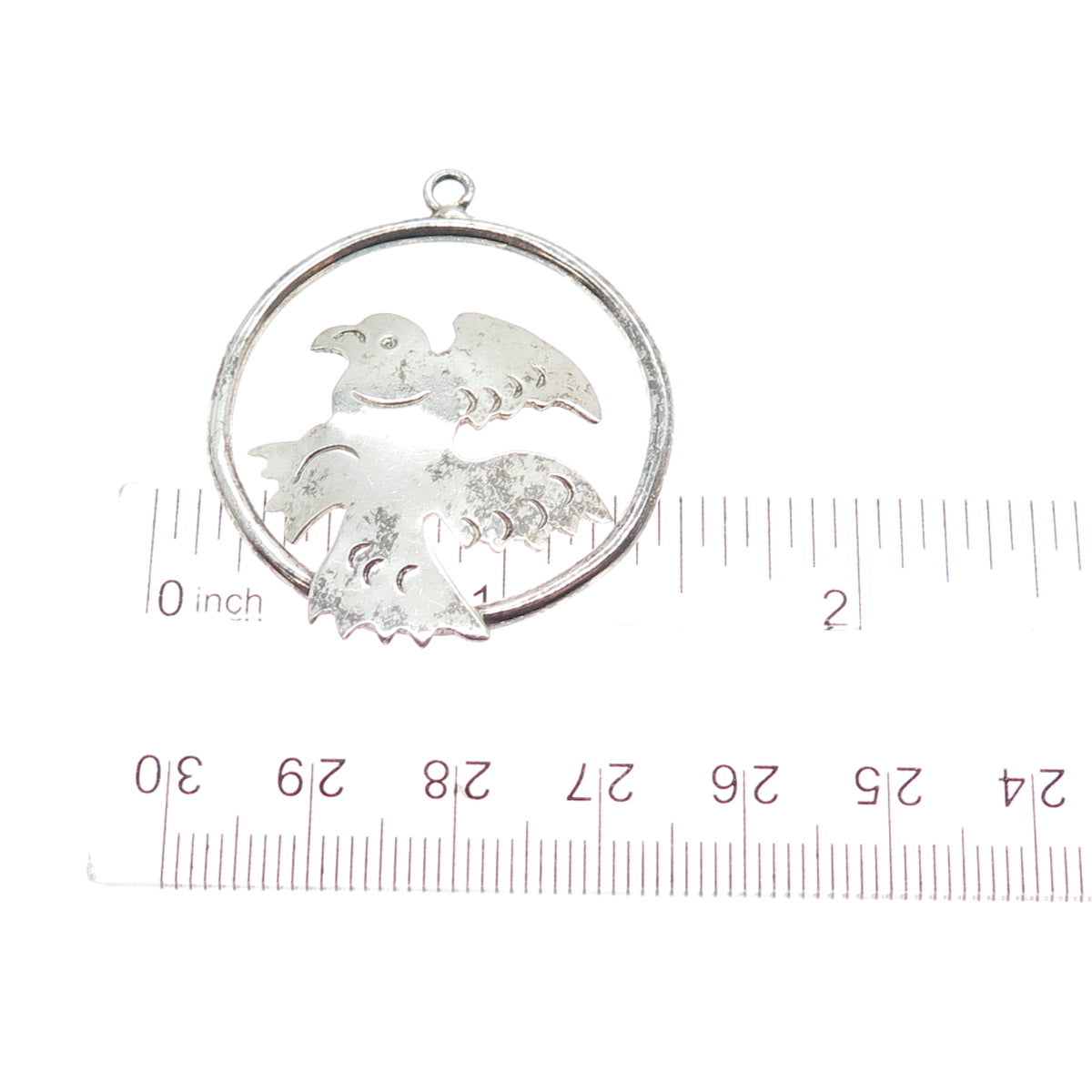 925 Sterling Silver Vintage Mexico Eagle Bird Oxidized Charm Pendant