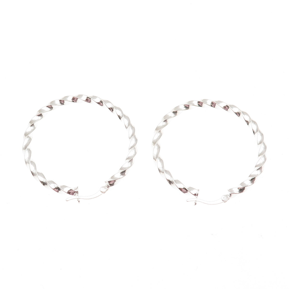 925 Sterling Silver Twisted Hoop Earrings