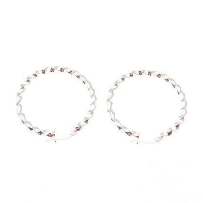 925 Sterling Silver Twisted Hoop Earrings