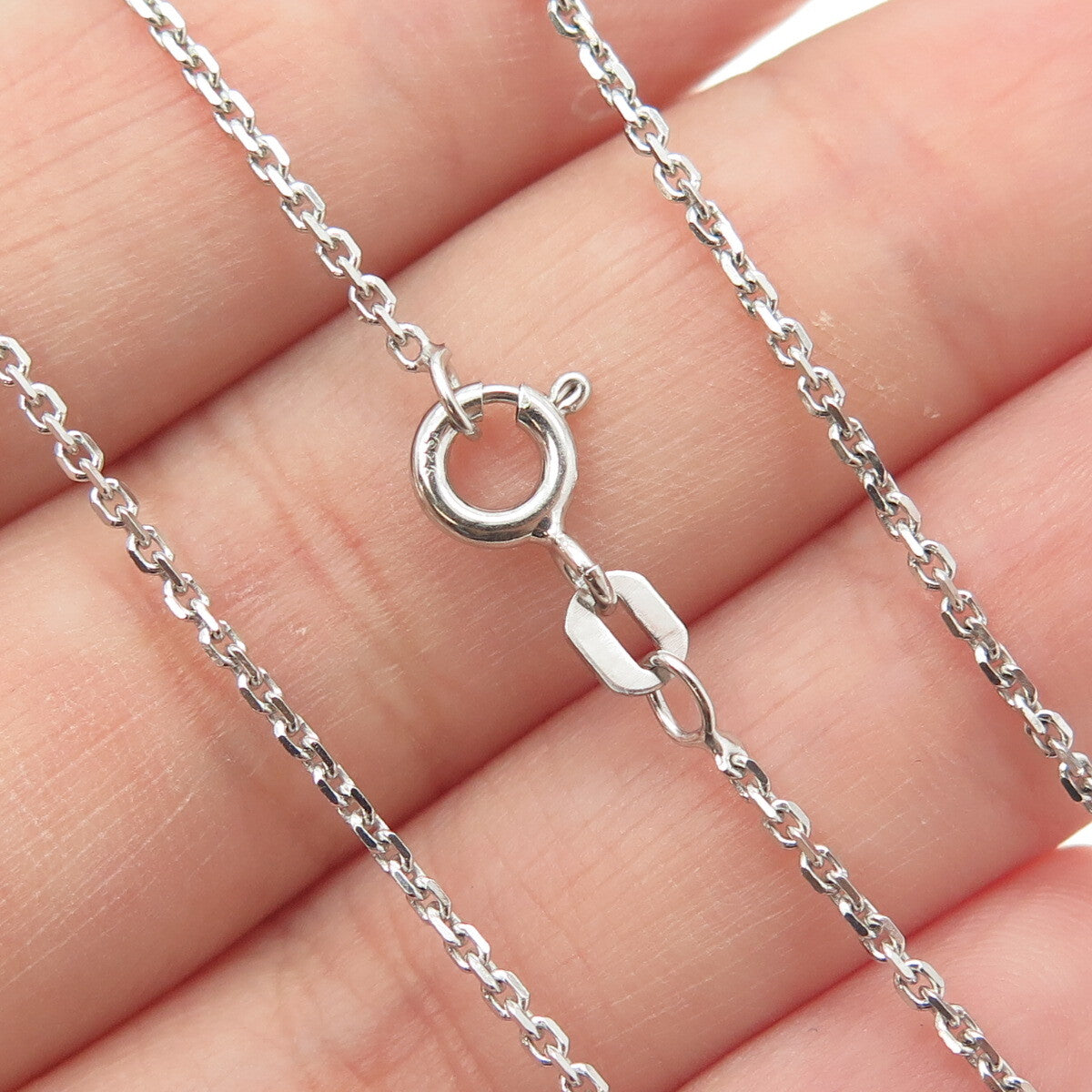 925 Sterling Silver Italy C Z Cross Pendant Cable Chain Necklace 16"