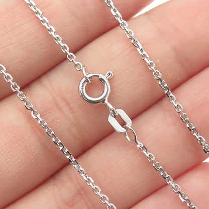 925 Sterling Silver Italy C Z Cross Pendant Cable Chain Necklace 16"