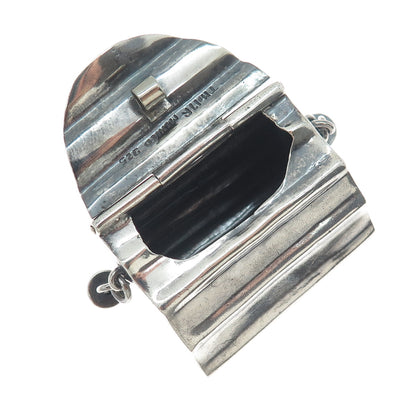 925 Sterling Silver Vintage Mexico Ladies Purse Pill Box Centerpiece Pendant