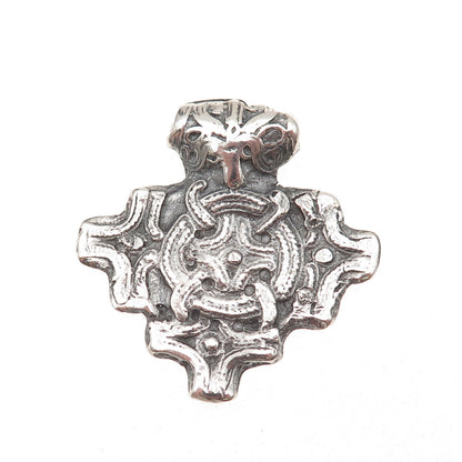 Peder Gustav Pedersen 830S Silver Vintage Denmark Hiddensee Viking Cross Pendant