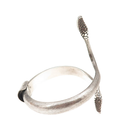 Mariella Pilato Sterling Silver Vintage Modernist Snake Oxidized Bracelet 6.5"