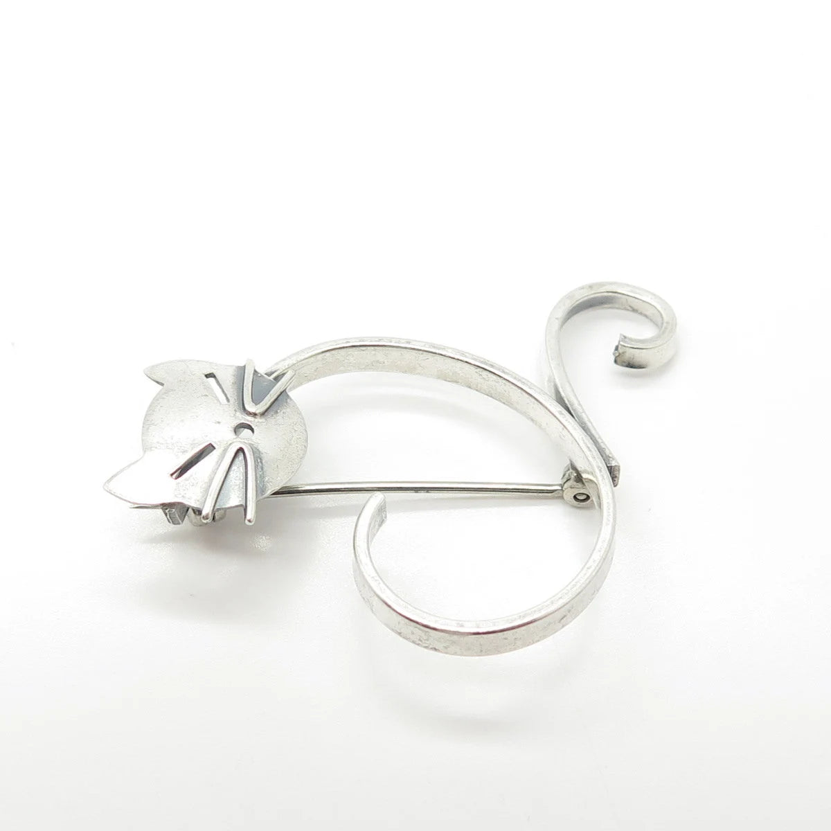 925 Sterling Silver Vintage BEAU Cat / Kitty Pin Brooch