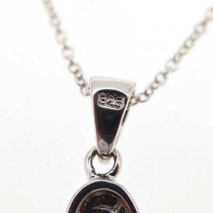 925 Sterling Silver Round-Cut C Z Cross Cable Chain Necklace 18"