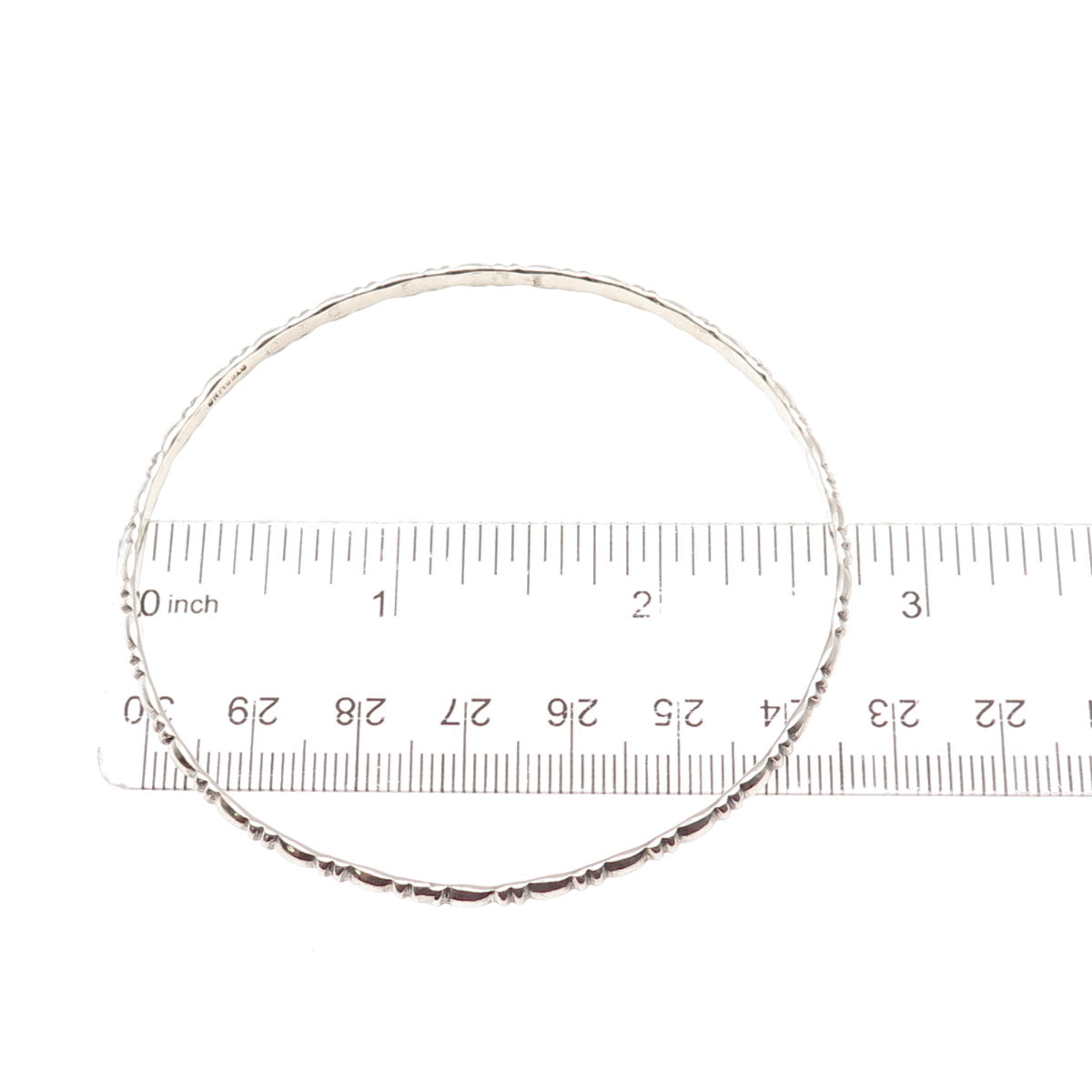 925 Sterling Silver Antique Art Deco Stackable Oxidized Bangle Bracelet 8.25"