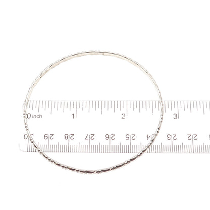 925 Sterling Silver Antique Art Deco Stackable Oxidized Bangle Bracelet 8.25"