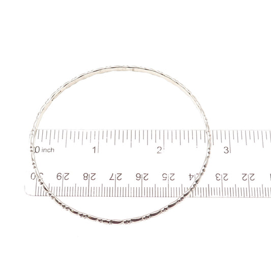 925 Sterling Silver Antique Art Deco Stackable Oxidized Bangle Bracelet 8.25"