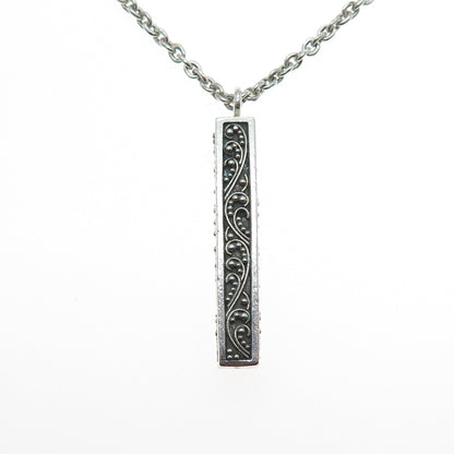 LOIS HILL 925 Sterling Silver Vintage Granulated Scroll Cable Chain Necklace 18"