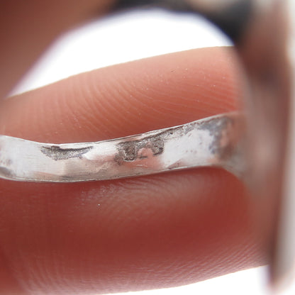 925 Sterling Silver Vintage Italy Modernist Wavy Ring Size 5.75