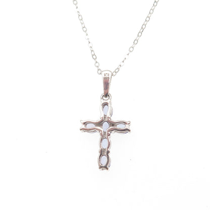 Chuck Clemency 925 Sterling Silver Real Tanzanite Cross Cable Chain Necklace 20"