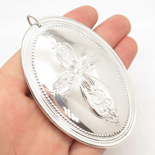 925 Sterling Silver Vintage Towle 1972 Cross Floral Ornament