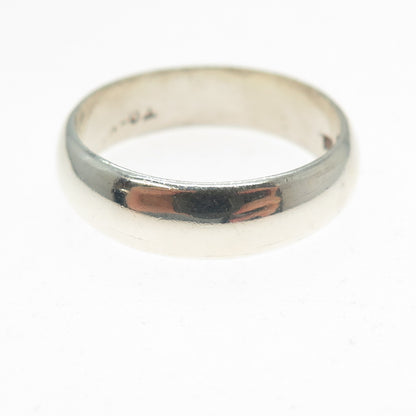 925 Sterling Silver Vintage Mexico Classic Wedding Band Ring Size 10.25