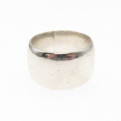 925 Sterling Silver Vintage Mexico Oxidized Wide Band Ring Size 8.25