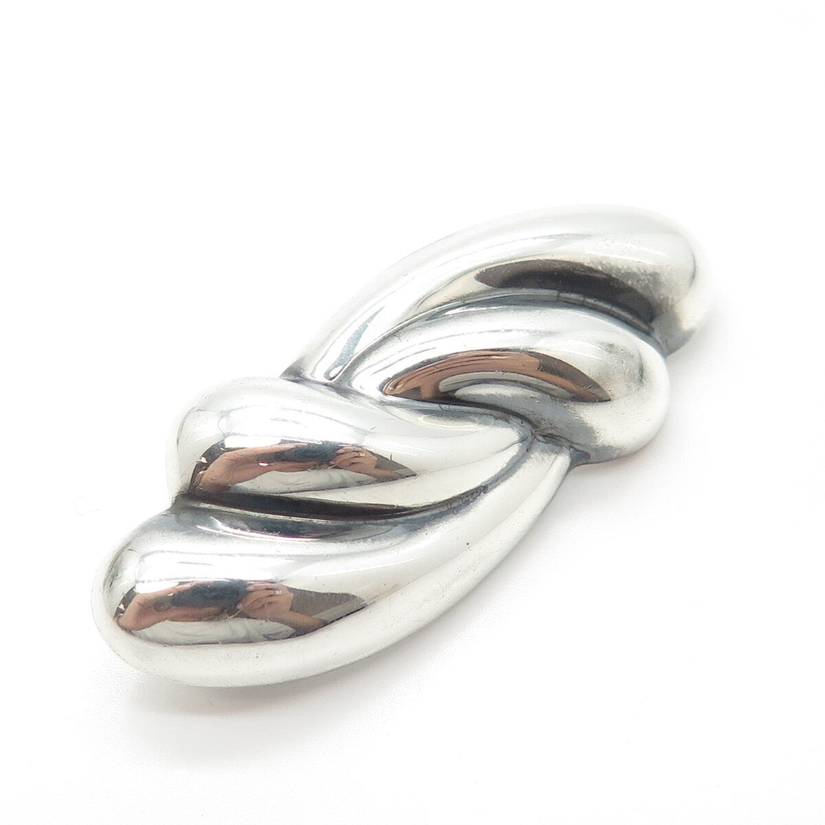 925 Sterling Silver Vintage Mexico Swirl Handcrafted Pin Brooch