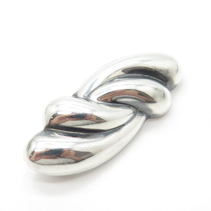 925 Sterling Silver Vintage Mexico Swirl Handcrafted Pin Brooch