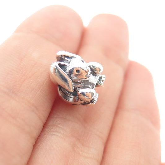 PANDORA 925 Sterling Silver Nini the Rabbit Slide Bead Charm