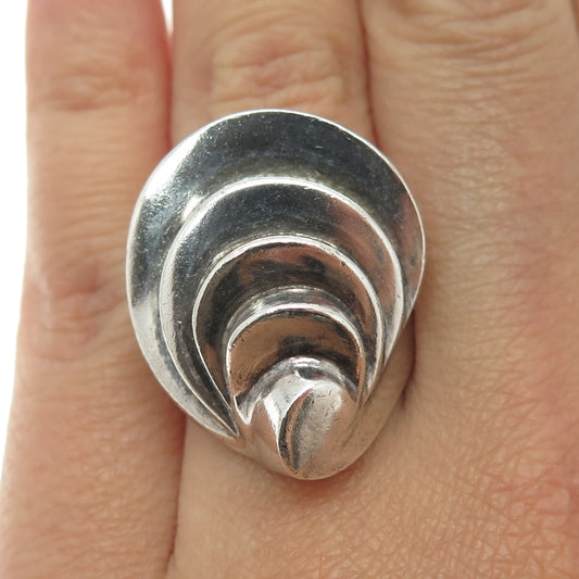 925 Sterling Silver Vintage Modernist Oxidized Ring Size 6.5