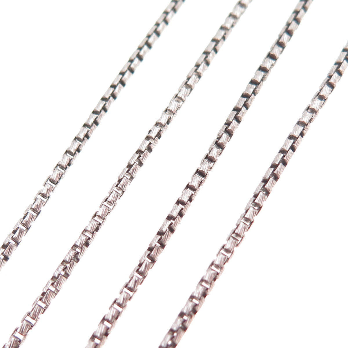 925 Sterling Silver Vintage Italy Round Box Chain Necklace 18"