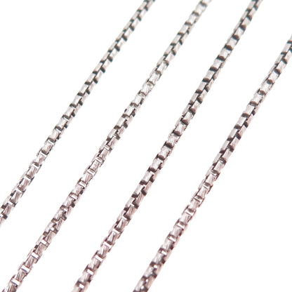 925 Sterling Silver Vintage Italy Round Box Chain Necklace 18"