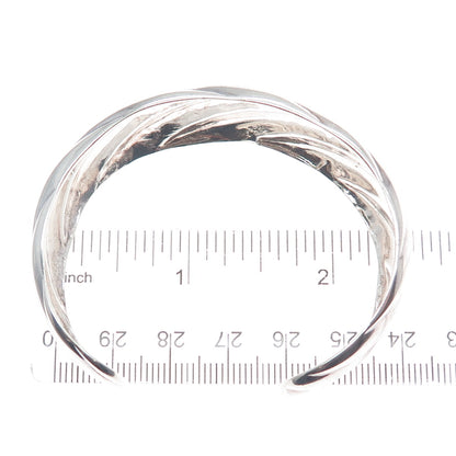 EURS 925 Sterling Silver Vintage Wavy Adjustable Cuff Bracelet 6.25"