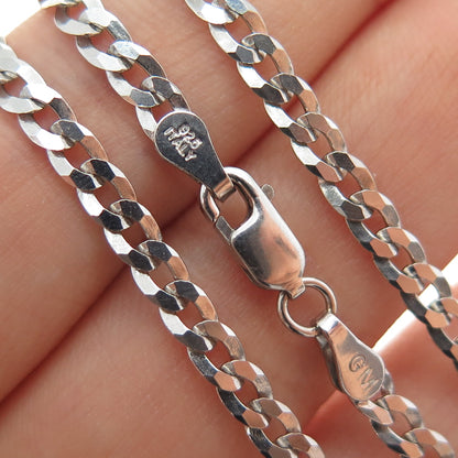 925 Sterling Silver Italy Curb Chain Necklace 16"