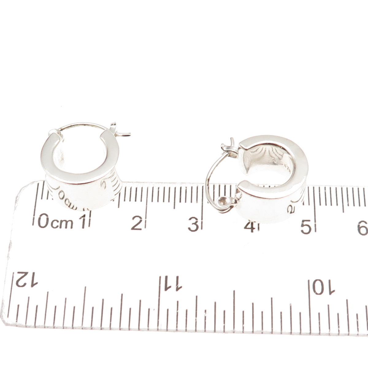 Ken Crafts 925 Sterling Silver Vintage Wide Hoop Earrings