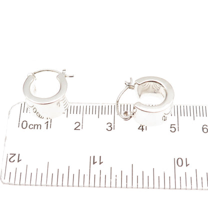 Ken Crafts 925 Sterling Silver Vintage Wide Hoop Earrings
