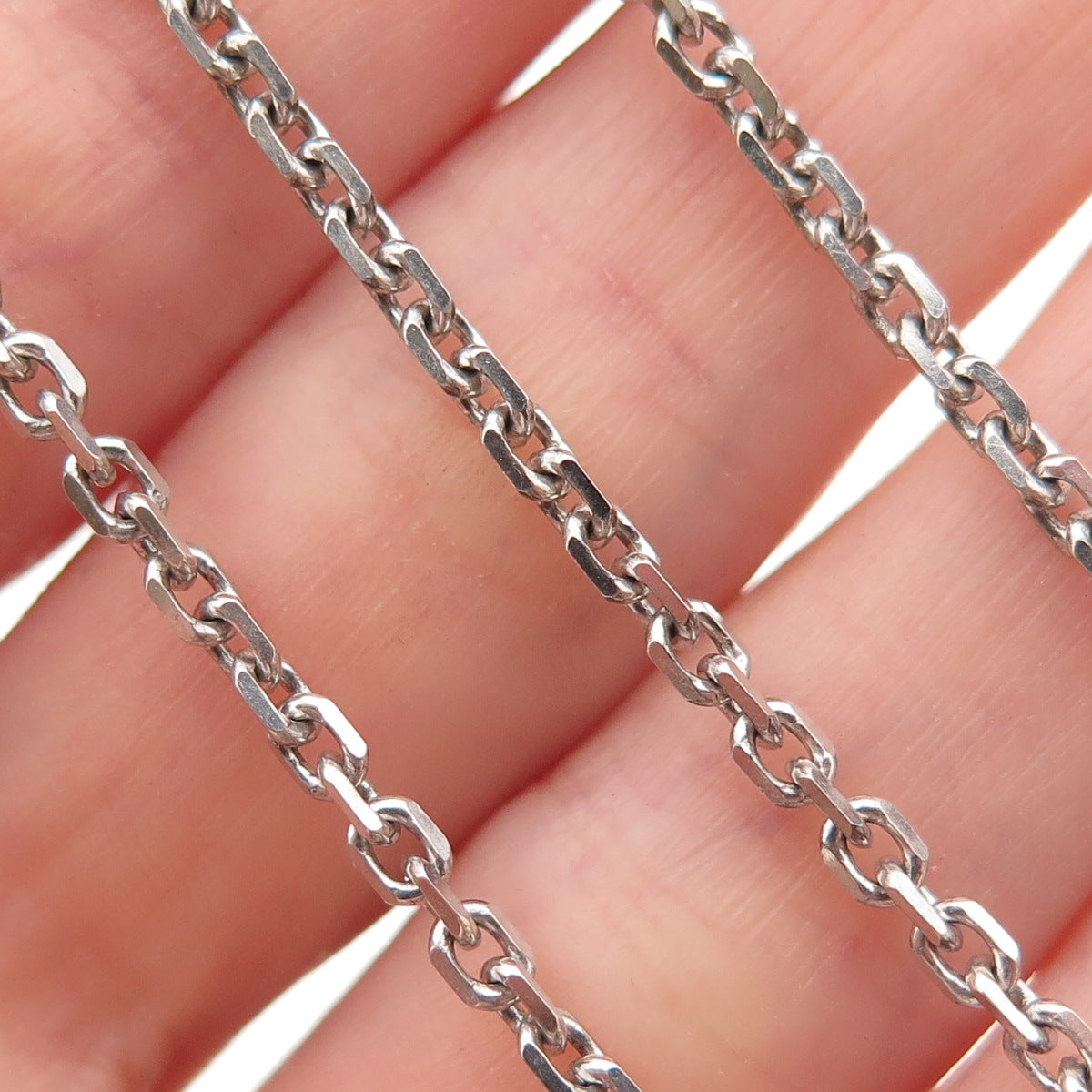 925 Sterling Silver Italy Cable Chain Necklace 22"