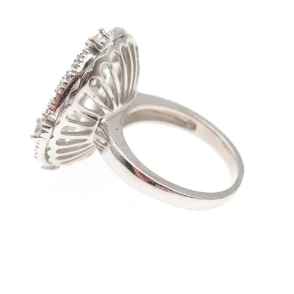 925 Sterling Silver Round-Cut C Z Star Circle of Life Ring Size 7