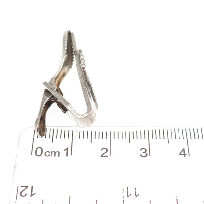925 Sterling Silver Vintage Enamel Pennant Tie Clip